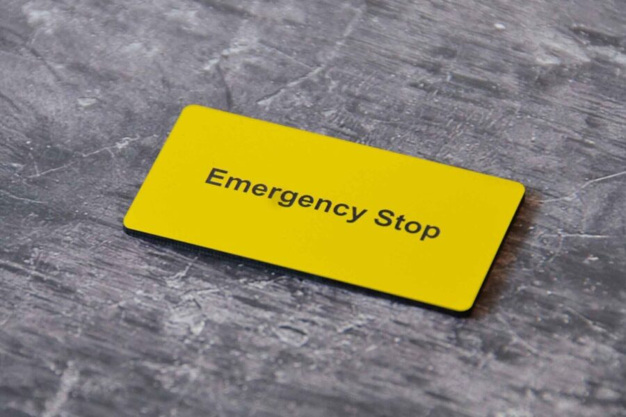 Acrylschild: Gelb/Schwarz